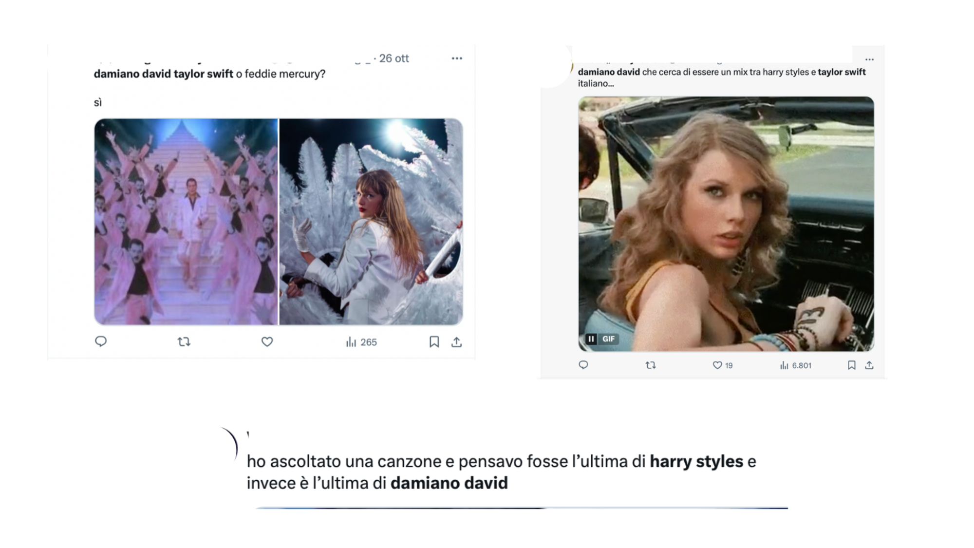 Tweet Damiano David Harry Styles Taylor Swift