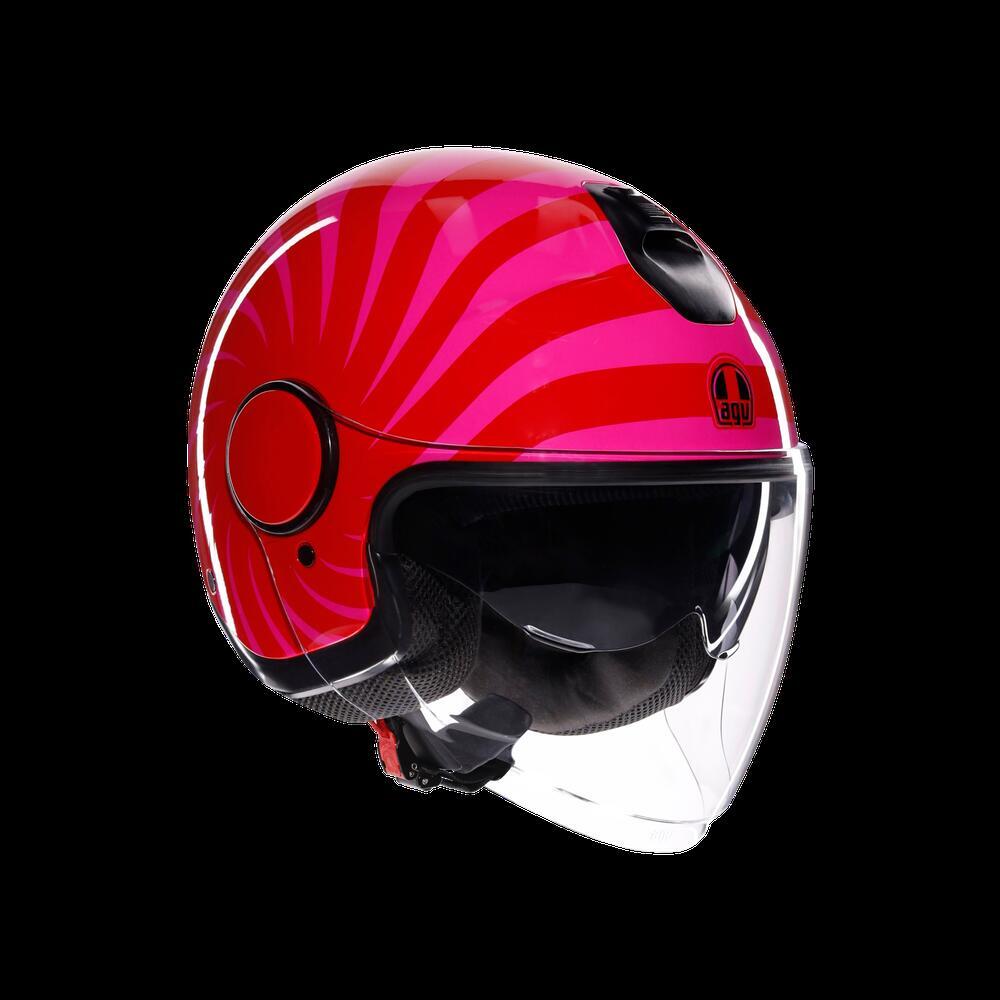 casco jet AGV Eteres Tropea rosso rosa