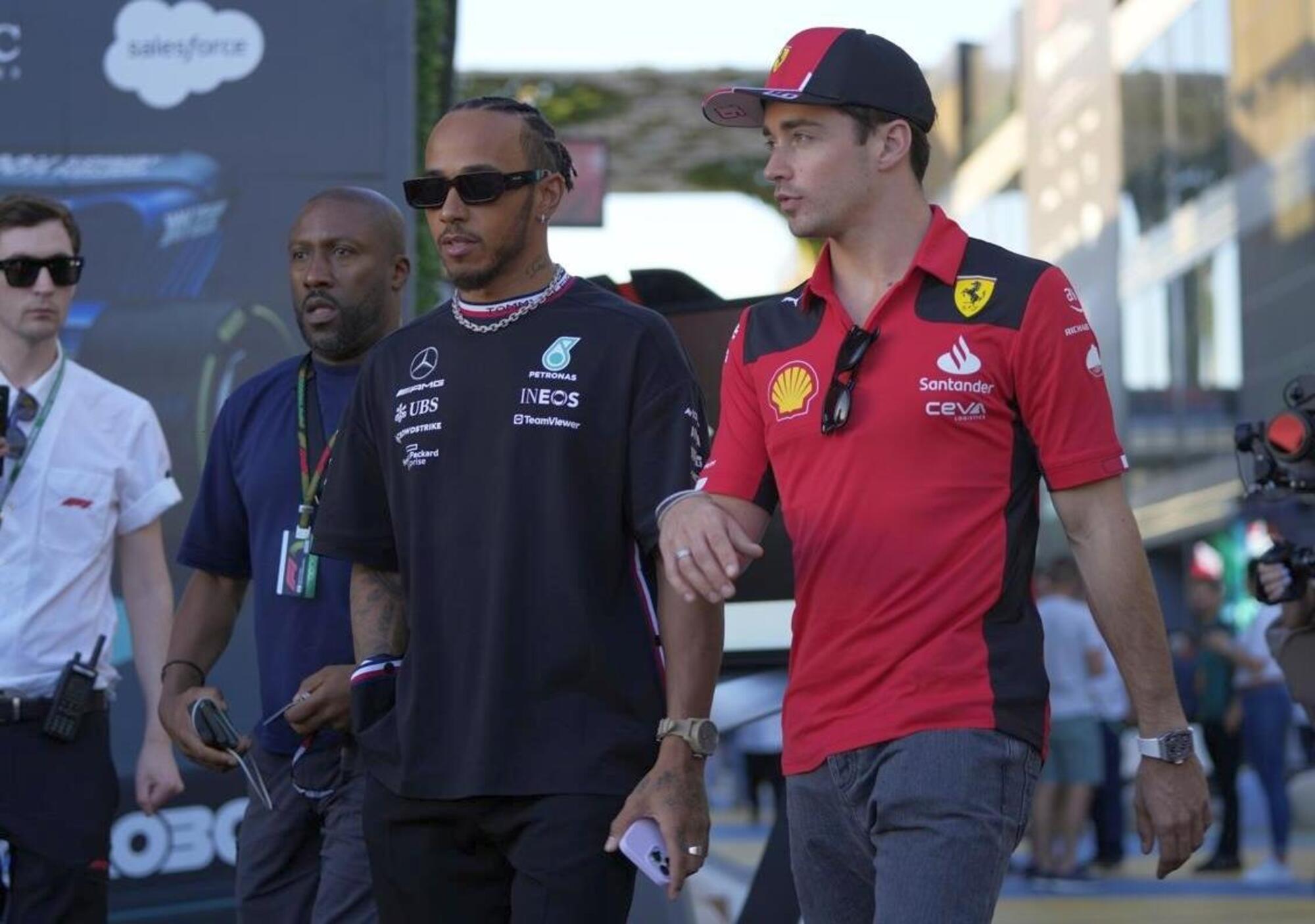 lewis hamilton charles leclerc ferrari