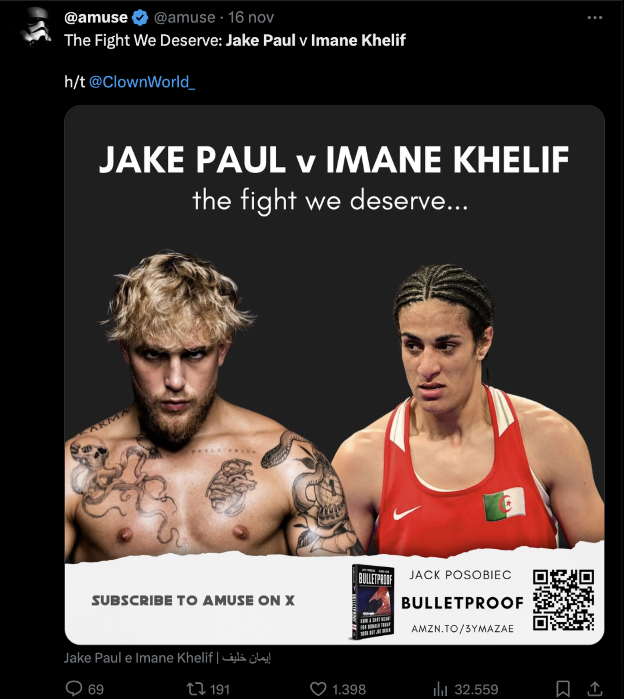 I tweet sul presunto scontro tra Imane Khelif e Jake Paul