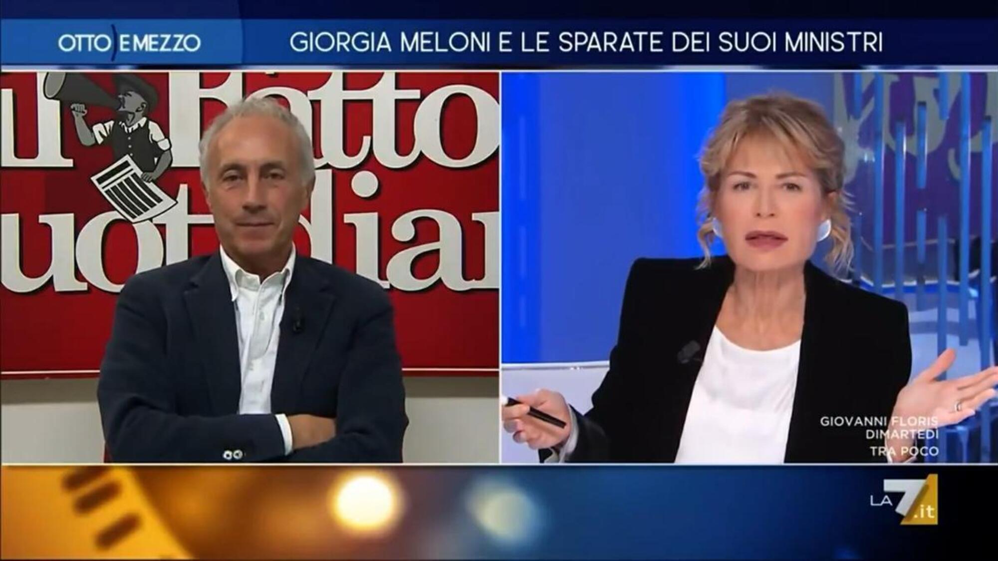 Lo scontro tra Marco Travaglio e Lilli Gruber