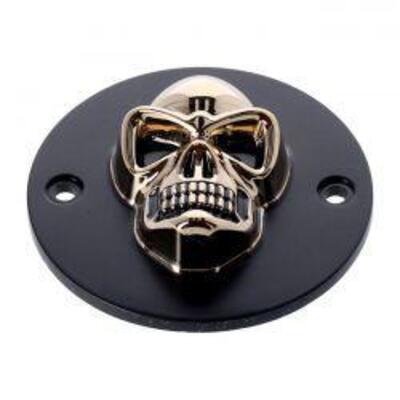 Point Cover Skull nero e oro per FL, FX, FXR, Dyna 