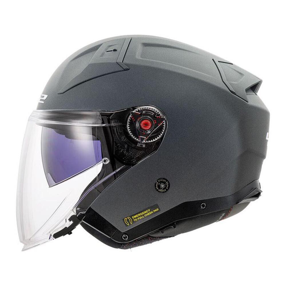 casco jet LS2 Infinity 2 in fibra concrete opaco