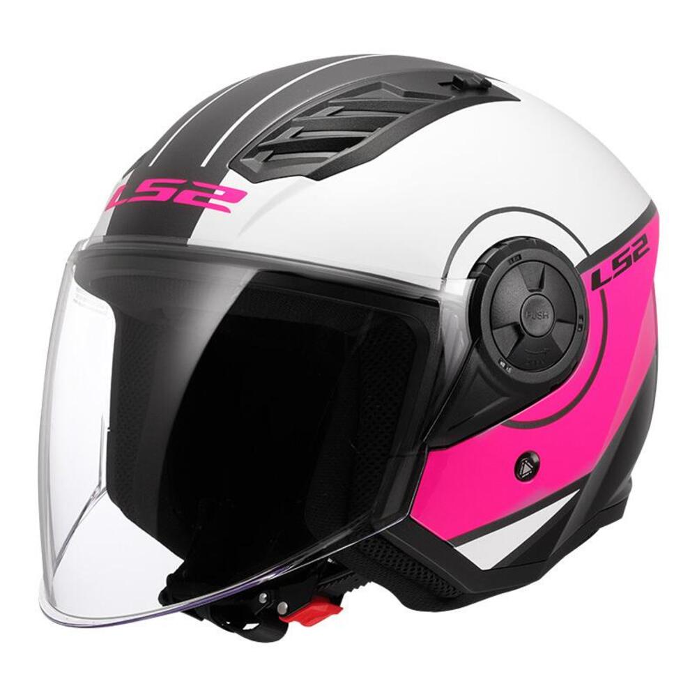 casco jet LS2 OF616 Airflow 2 bianco rosa
