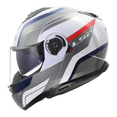 casco modulare LS2 Strobe II Monza Bianco Blu Ross