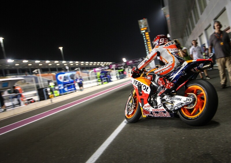 Marquez segna il miglior tempo nel warm up a Losail