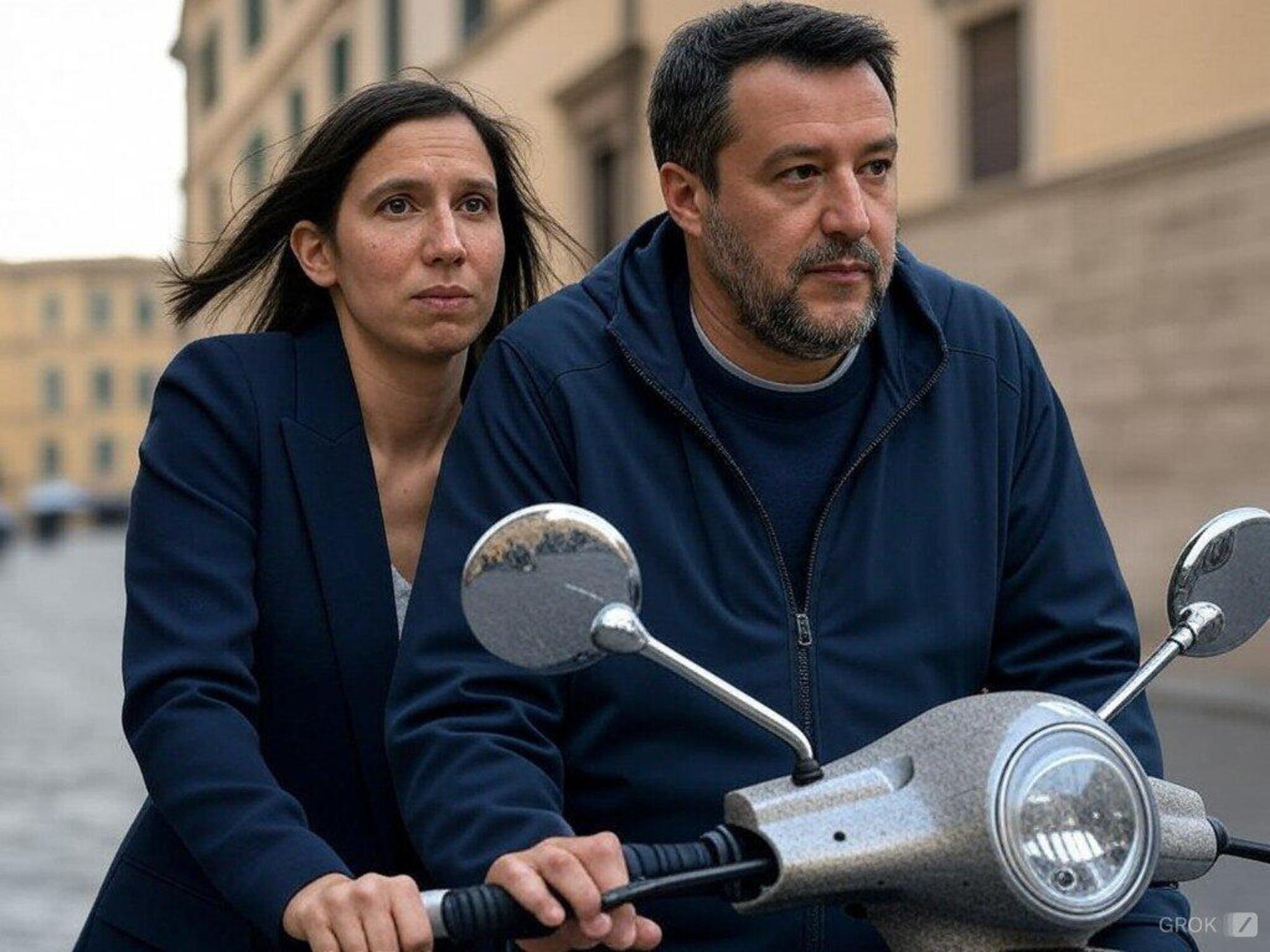 Elly Schlein e Matteo Salvini (fake)