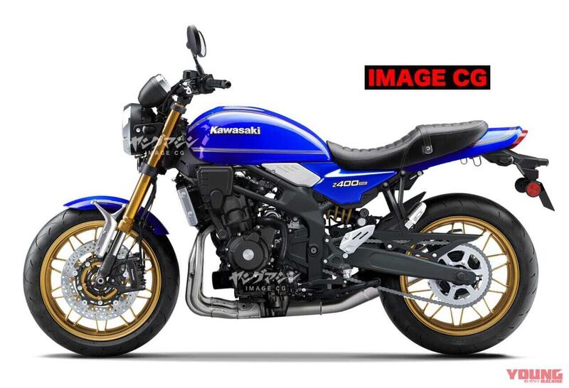 Rendering pubblicato su YoungMachine che ipotizza la futura Z400RS o Zephyr