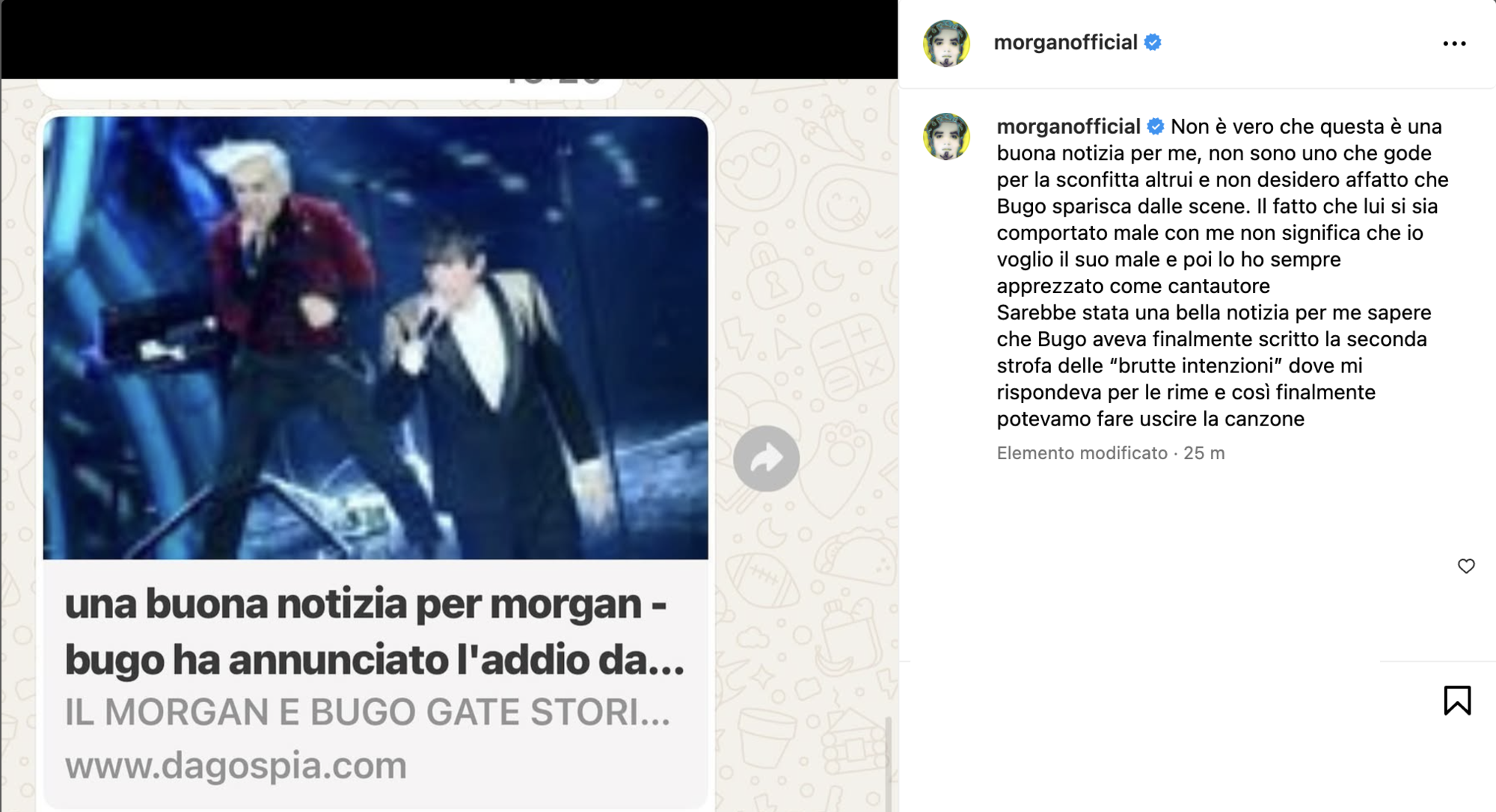 Il post di Morgan