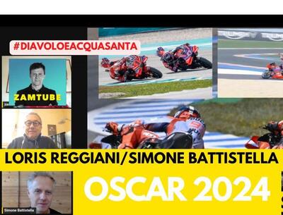 MotoGP. Loris Reggiani (il diavolo) e Simone Battistella (l&rsquo;acqua santa) assegnano gli Oscar 2024 [VIDEO]