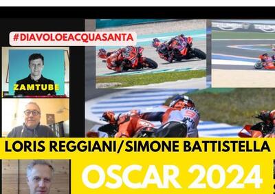 MotoGP. Loris Reggiani (il diavolo) e Simone Battistella (l’acqua santa) assegnano gli Oscar 2024 [VIDEO]