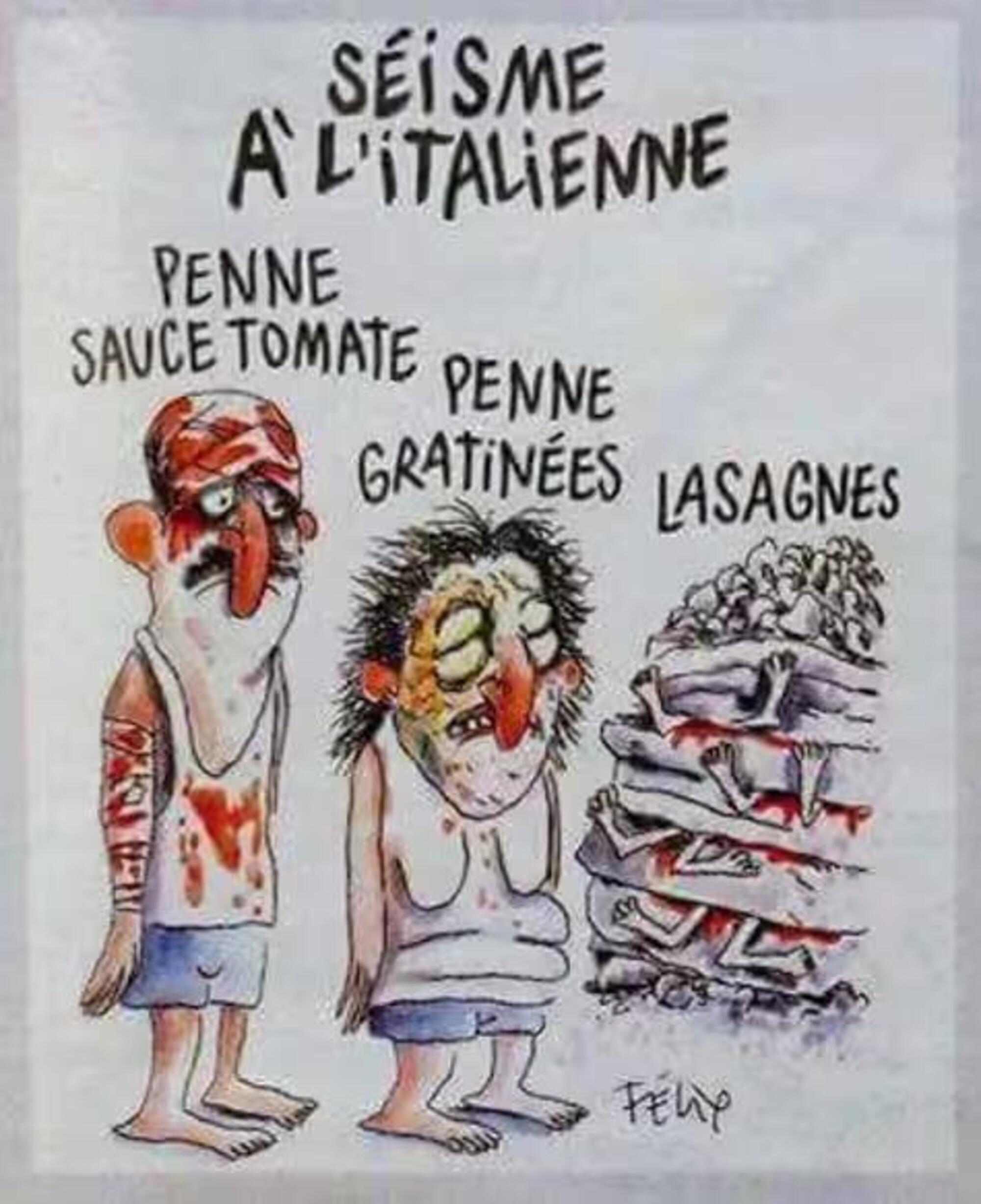 La vignetta di Charlie Hebdo su Amatrice