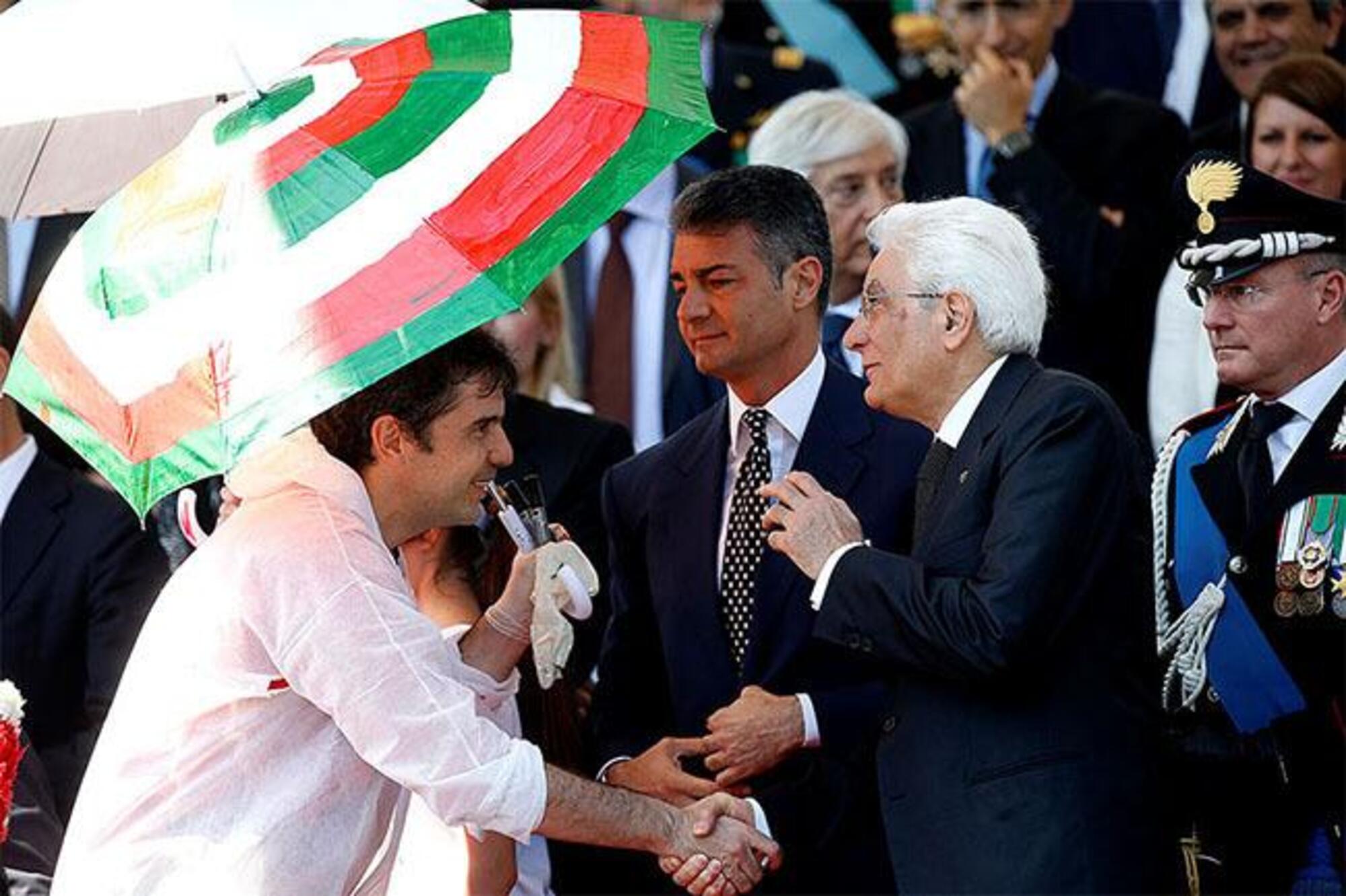 Alexander&nbsp;Jakhnagiev con il presidente Sergio Mattarella