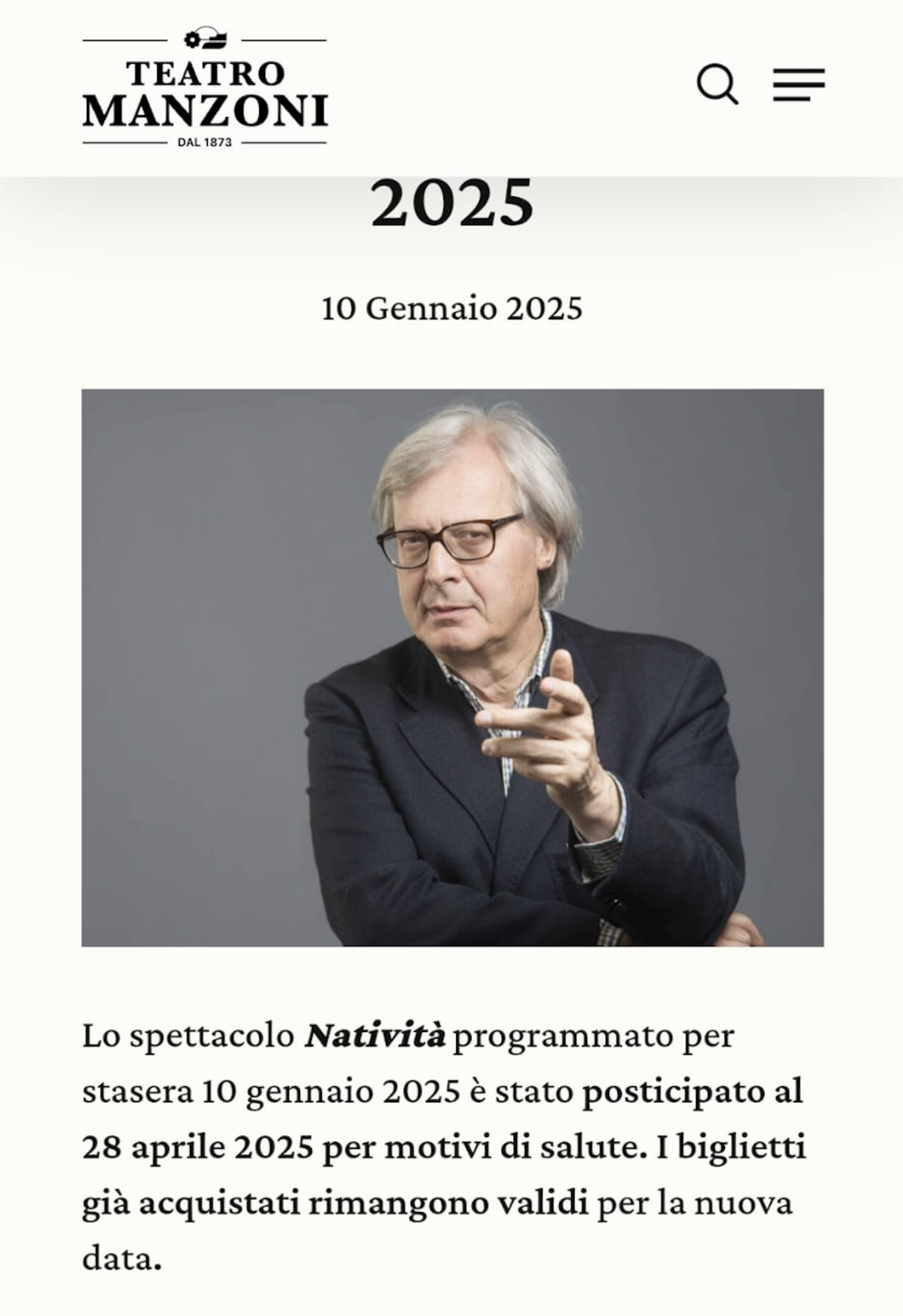 L&#039;annuncio del teatro Manzoni