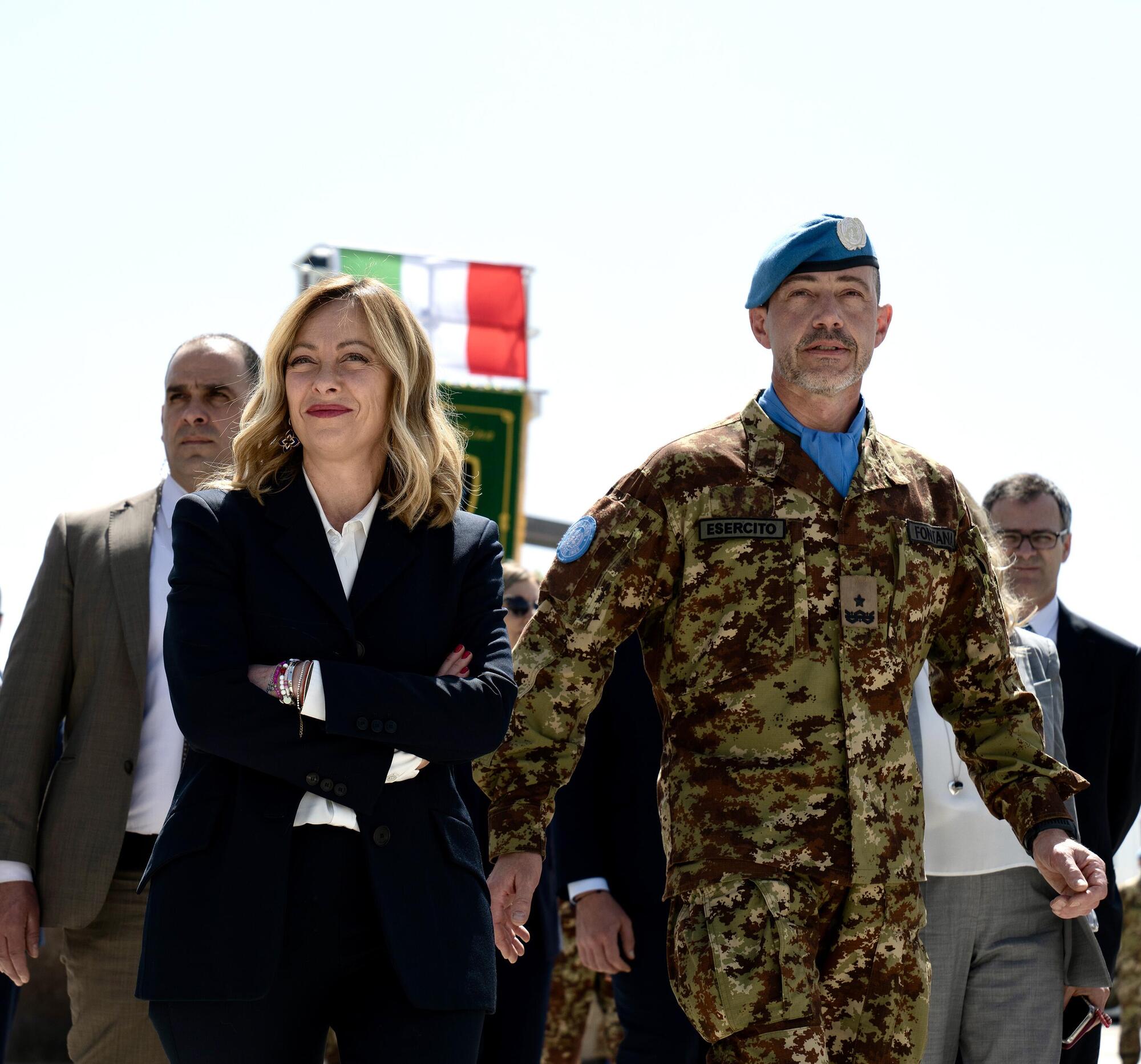 Giorgia Meloni in visita ai contingenti militari italiani in Libano