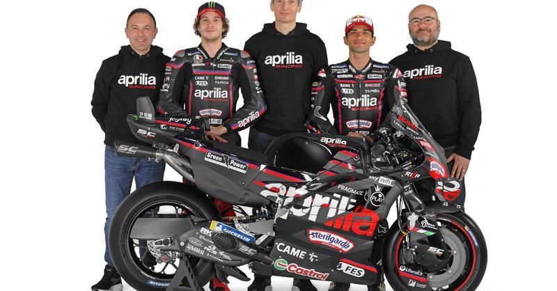 MotoGP 2025. Ecco le nuove Aprilia 2025 di Jorge Martin (ha scelto il numero 1) e Marco Bezzecchi [VIDEO e GALLERY]