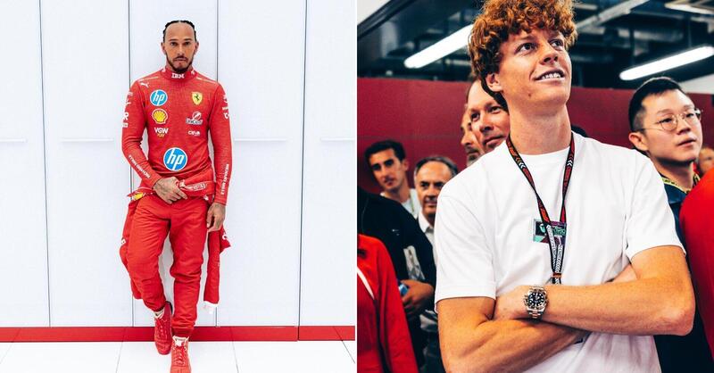 F1. Anche Jannik Sinner folgorato da Lewis Hamilton in Ferrari: &quot;Strano vederlo in rosso ma sar&agrave; una grande stagione per lui e Leclerc&quot;