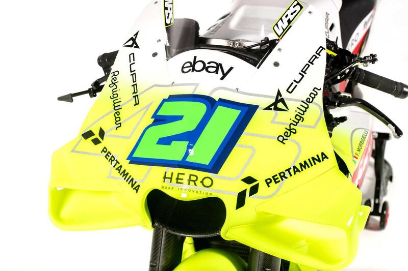 Il numero 21 di Morbidelli sulla moto del team VR46