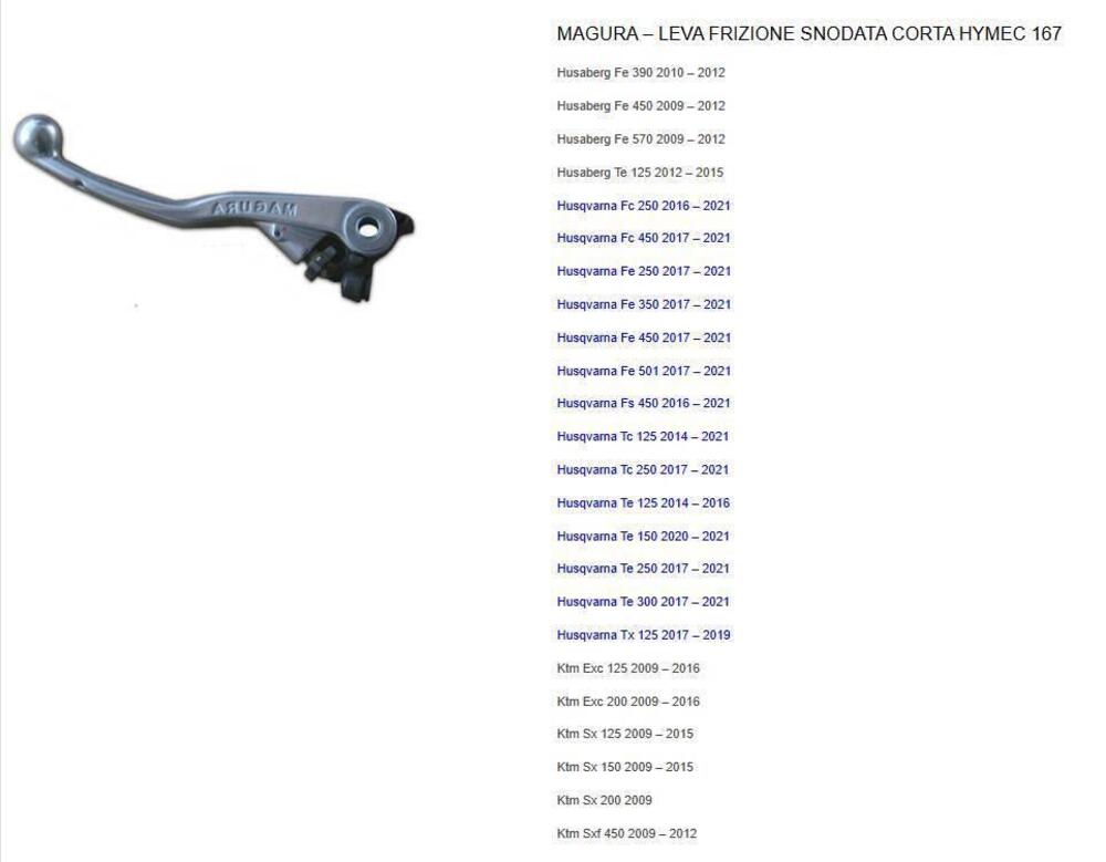 LEVA SNODATA CORTA MAGURA HYMEC SERIE 167 CODICE (2)