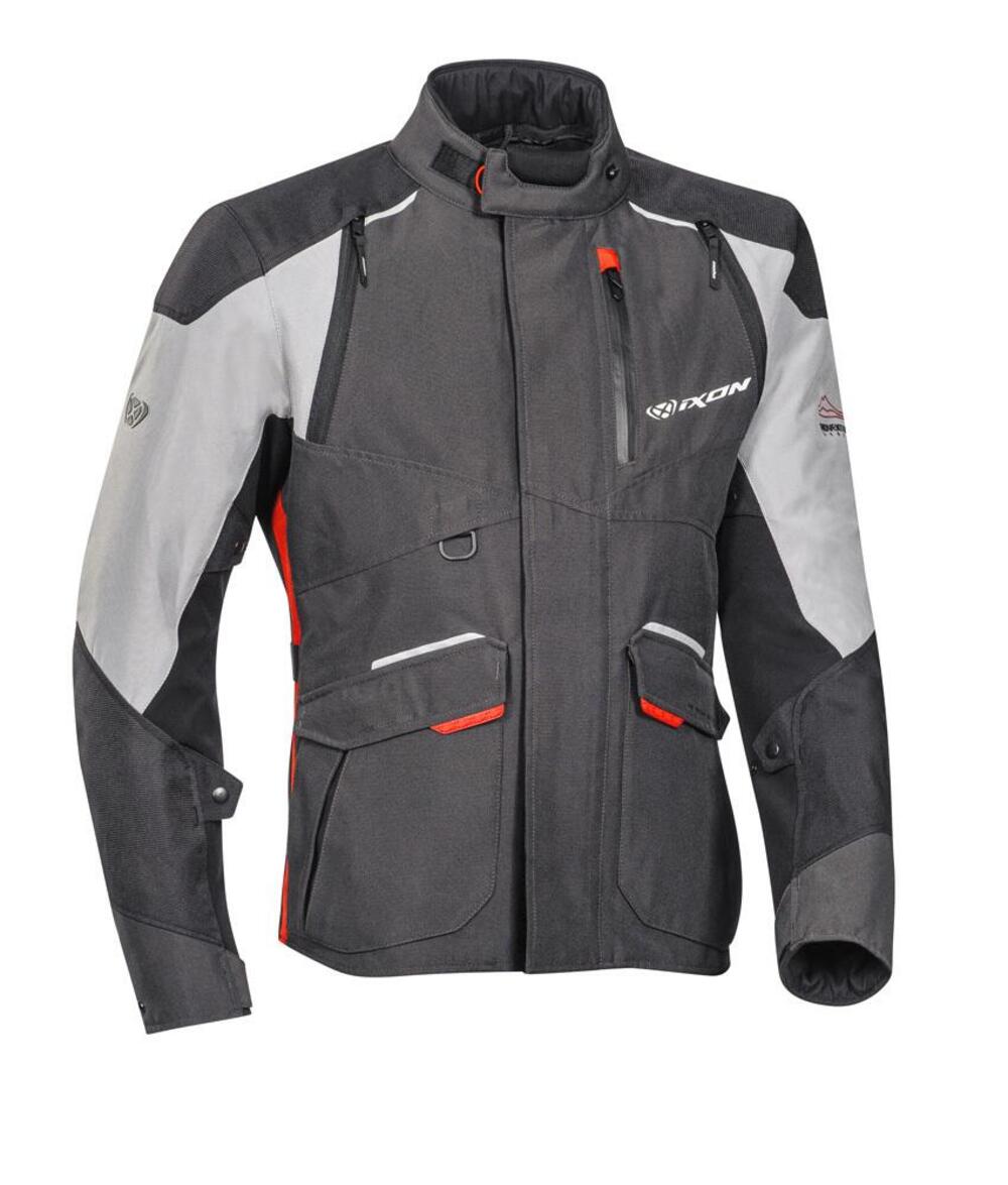 Giacca moto Ixon BALDER 3 strati Nero Grigio Rosso