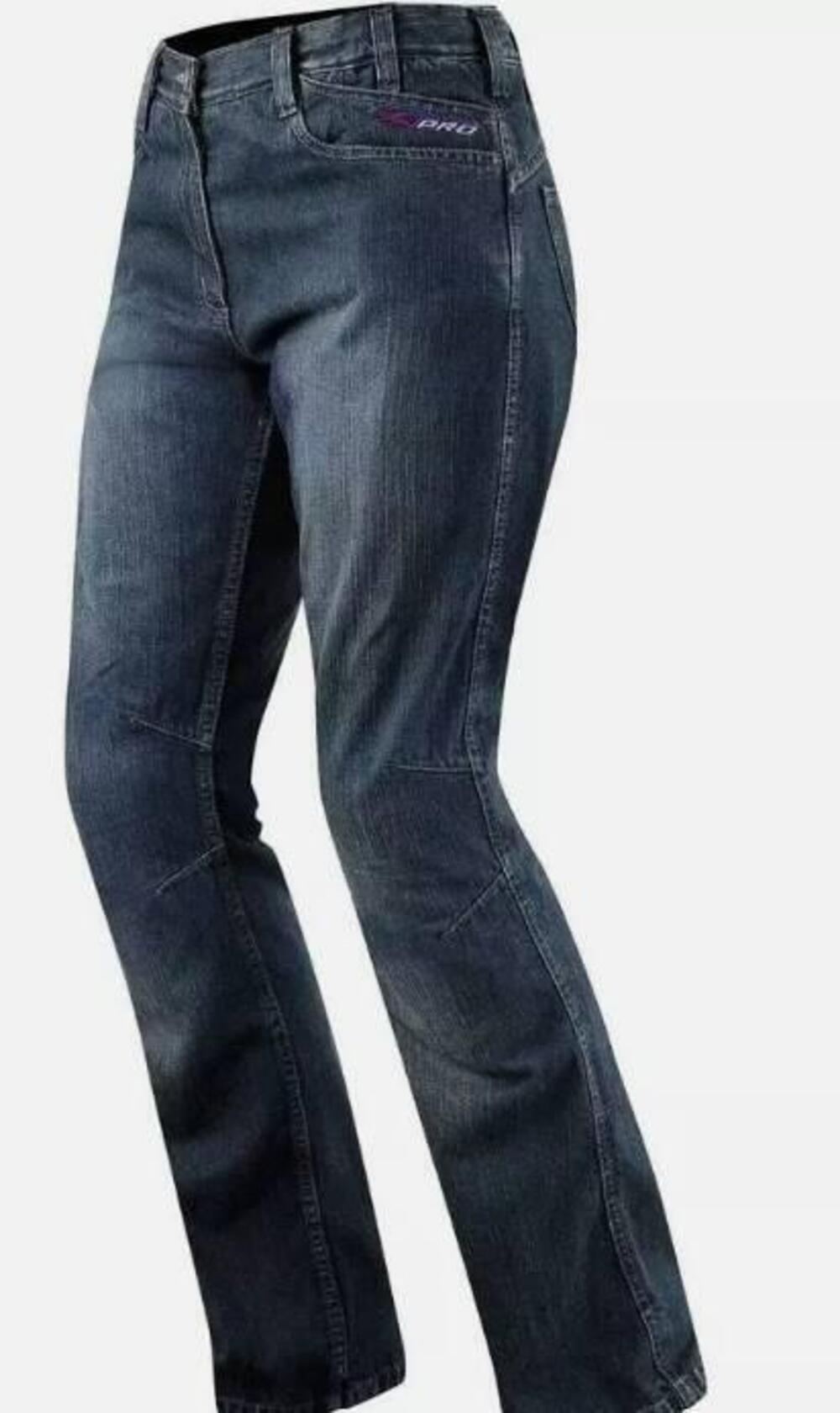 JEANS BLU PANTALONE MOTO TG.34 100 %