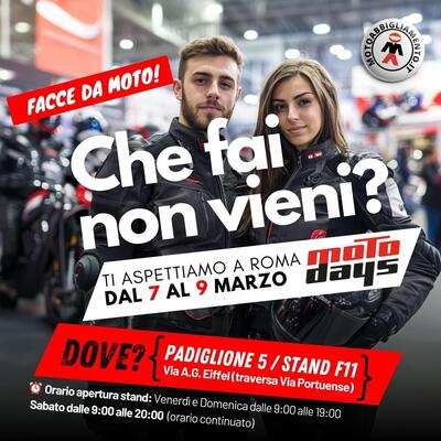 Motoabbigliamento a Motodays 2025: stand, offerte e novit&agrave;