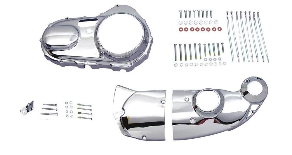 Kit coperchi cam + pignone + primaria cromati + vi 