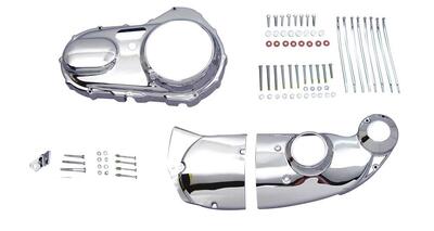 Kit coperchi cam + pignone + primaria cromati + vi 