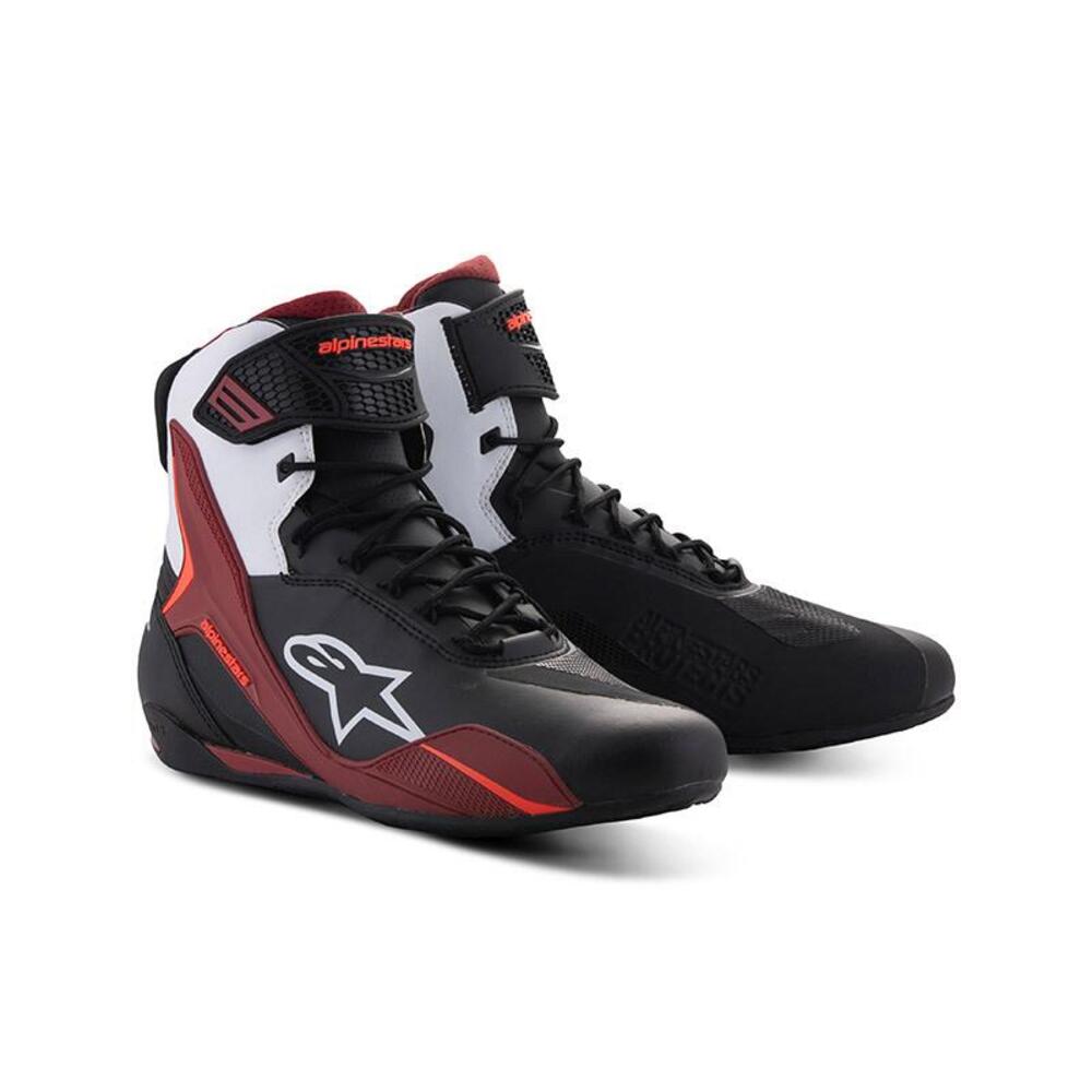 Scarpe moto Alpinestars Faster 4 bianco rosso scur
