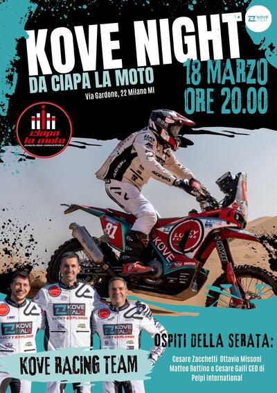 Il 18 marzo arriva la KOVE Night da Ciapa la Moto