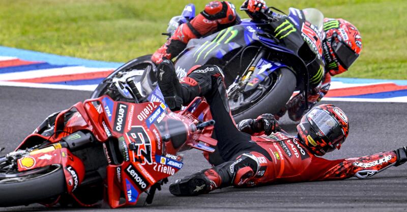 MotoGP 2025. GP di Argentina. Pecco Bagnaia mentre stava scivolando: &quot;Mi vedevo gi&agrave; undicesimo...&quot; 