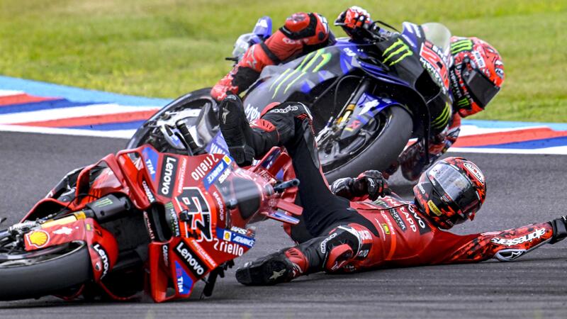 MotoGP 2025. GP di Argentina. Pecco Bagnaia mentre stava scivolando: &quot;Mi vedevo gi&agrave; undicesimo...&quot; 