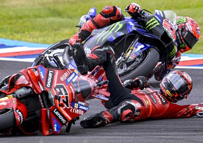 MotoGP 2025. GP di Argentina. Pecco Bagnaia mentre stava scivolando: Mi vedevo già undicesimo... 