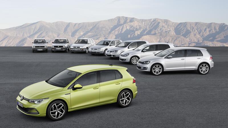 8 generazioni di Volkswagen Golf