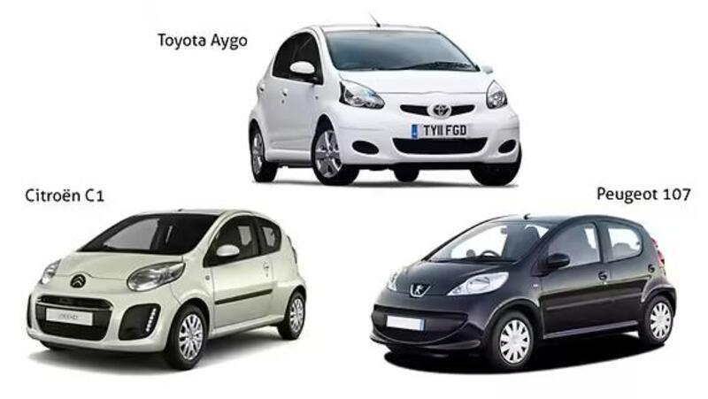 Le tre gemelle: Aygo, C1 e 107