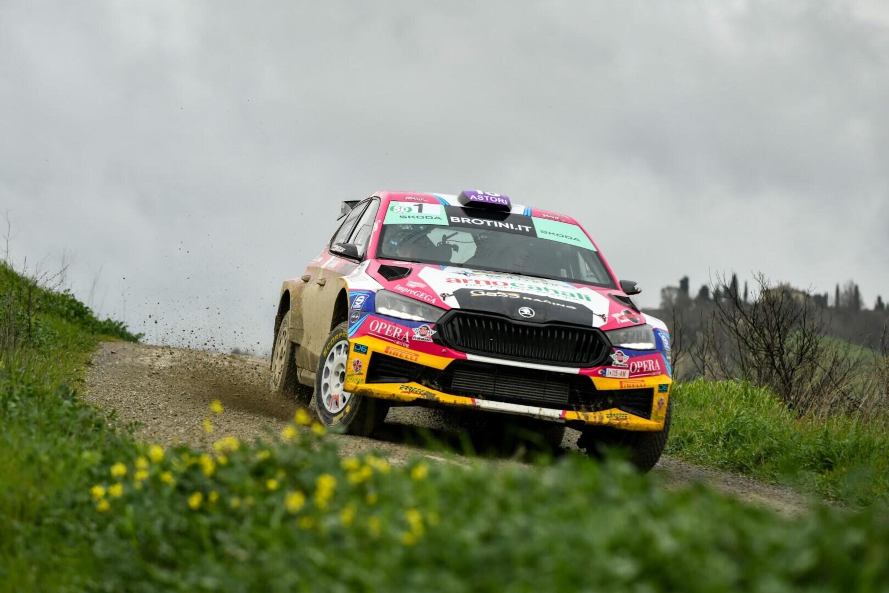 Paolo Andreucci racing in the Rally of Val d'Orcia in 2125