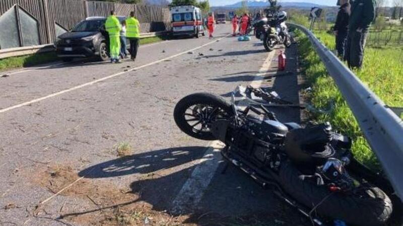 Brescia: positivo al test alcolemico, investe cinque moto con la sua auto