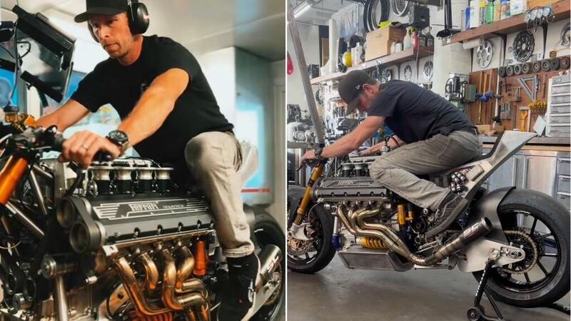 Montare un V8 Ferrari da 380 CV su una moto? In America l&#039;hanno fatto e funziona [VIDEO]
