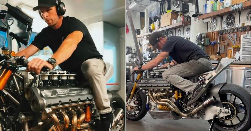Montare un V8 Ferrari da 380 CV su una moto? In America l&#039;hanno fatto e funziona [VIDEO]