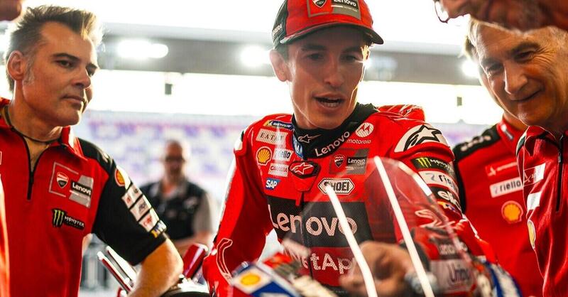 MotoGP. GP del Qatar. FP1: 1&deg; Marc Marquez, 2&deg; Fabio Di Giannantonio e 3&deg; Pecco Bagnaia. 20&deg; Martin. Ai box c&#039;&egrave; Valentino Rossi! [RISULTATI]