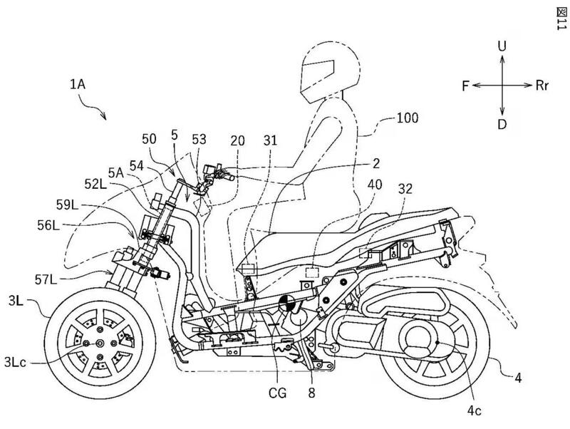 Richiesta di brevetto per airbag di Yamaha applicato ad un Tricity