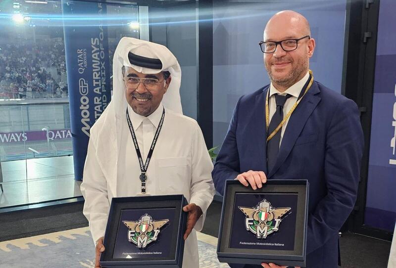 Il presidente della Camera dei Deputati, Lorenzo Fontana, incontra Case e team italiani al GP del Qatar