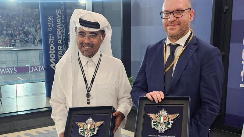 Il presidente della Camera dei Deputati, Lorenzo Fontana, incontra Case e team italiani al GP del Qatar