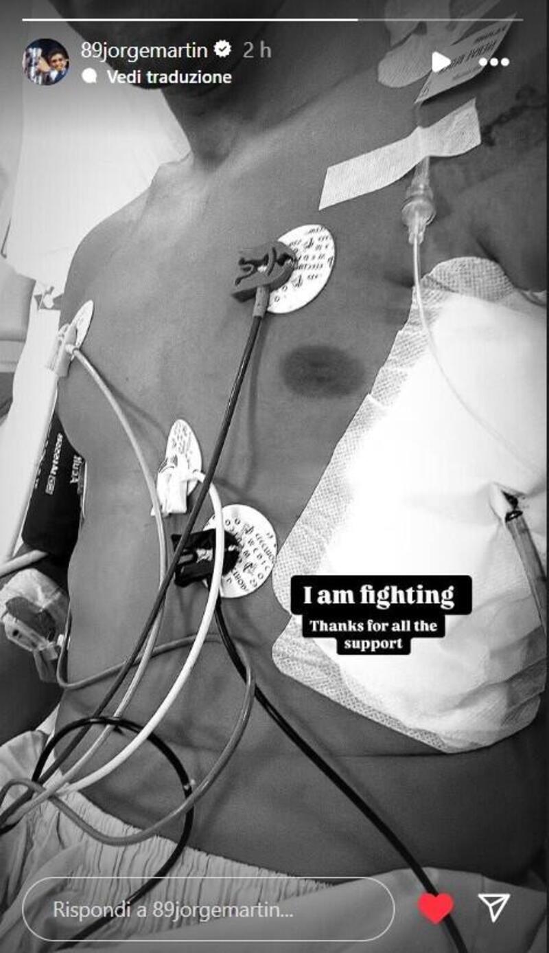 La foto postata in una storia da Martin, mercoled&igrave; 16 aprile, al mattino