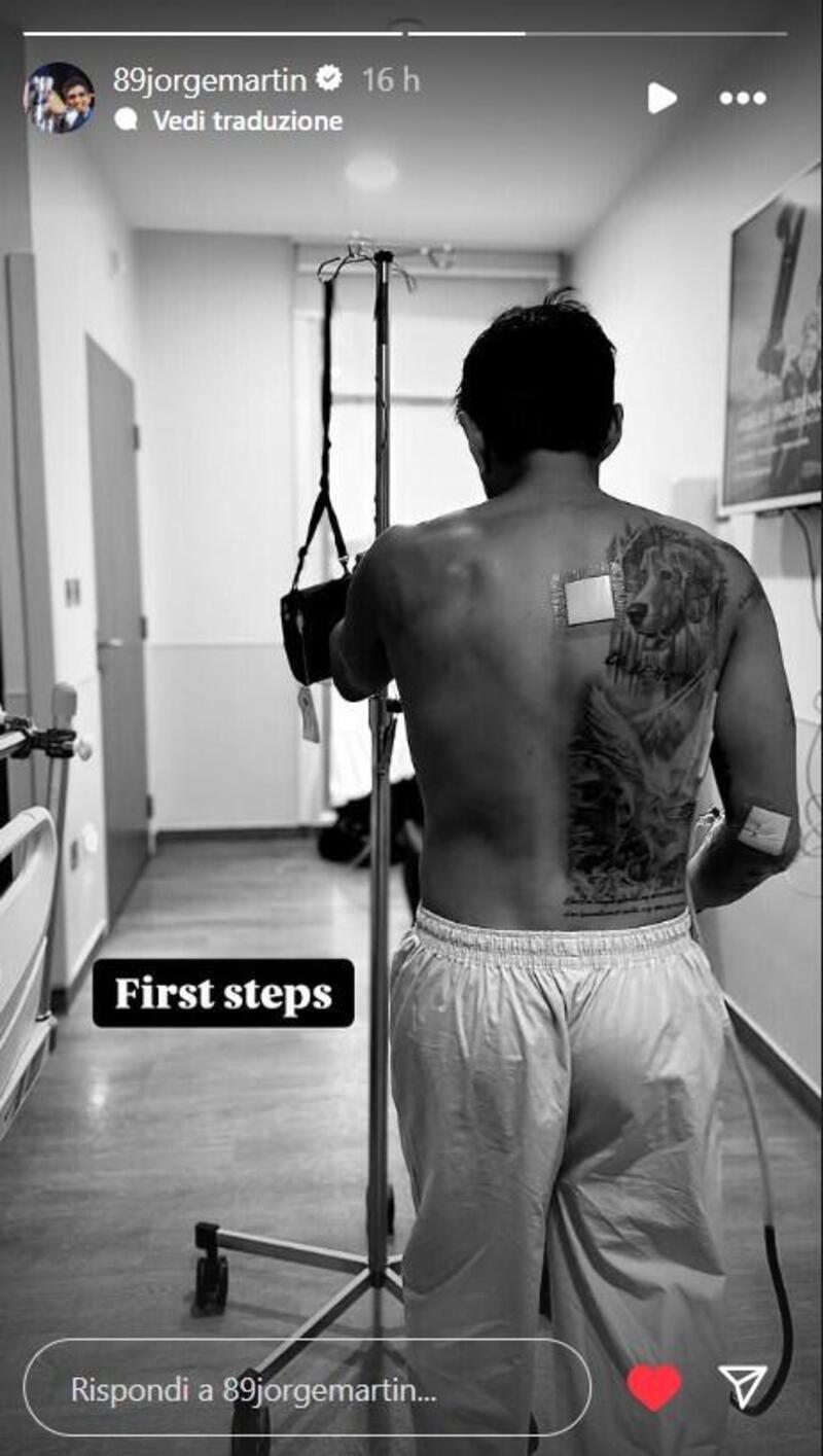 Primi passi di Martin dopo l&#039;incidente, foto di mercoled&igrave; 16 aprile