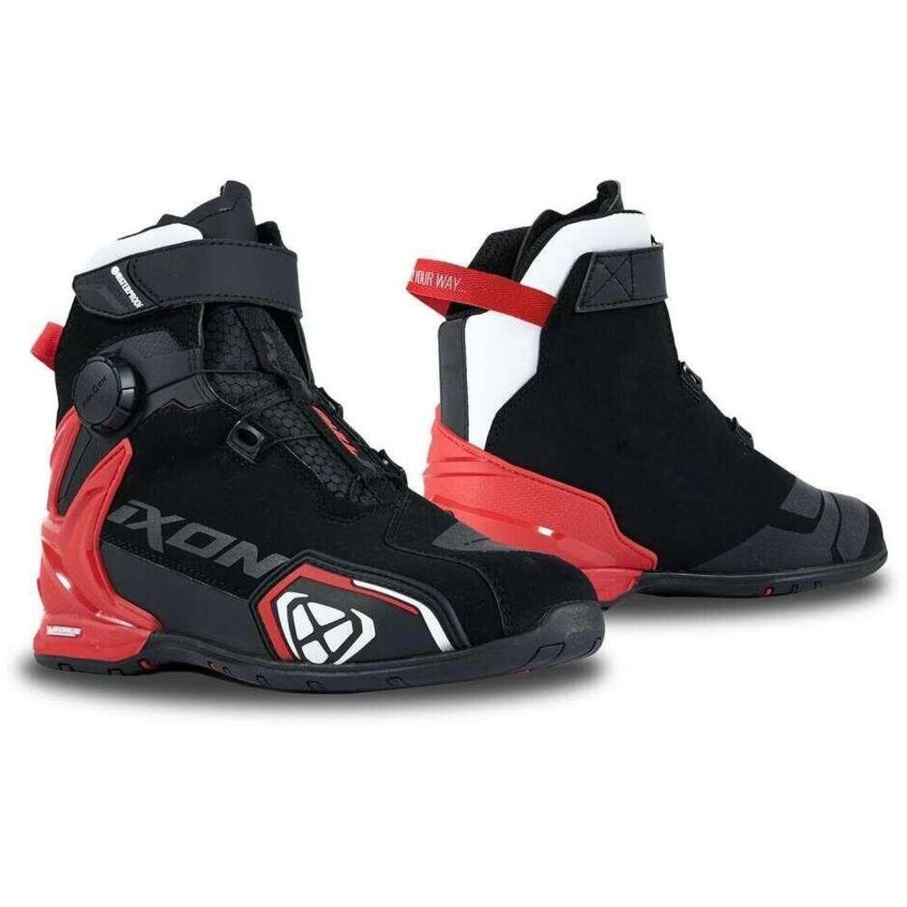 Scarpe moto Ixon BULL 2 WP Nero Bianco Rosso