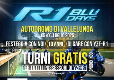 R1 Blu Days: il 5 e 6 luglio a Vallelunga MotoXRacing celebra 10 anni di attività con la Yamaha R1