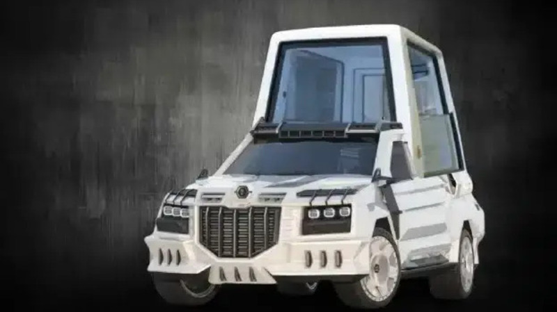 La nuova (orrenda) Papamobile di DARTZ per il pontefice americano &egrave; made in USA e anti drone... 