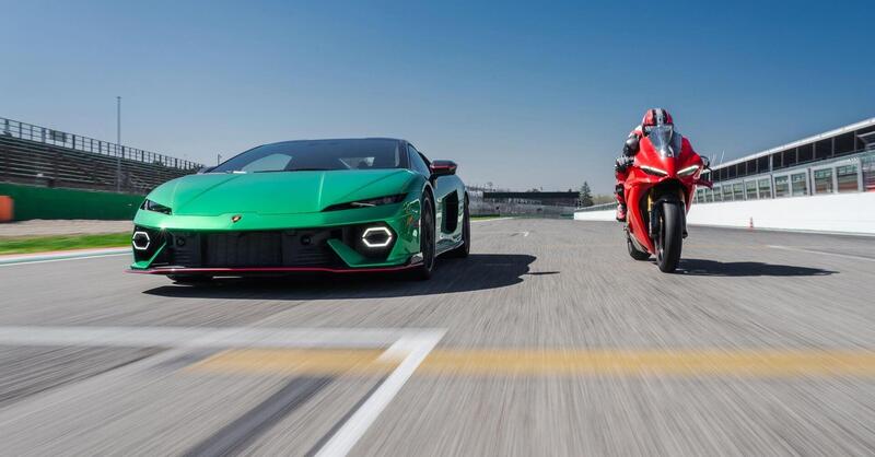 Lamborghini Temerario vs Ducati Panigale V4: sulla linea finale succede l&#039;imprevisto