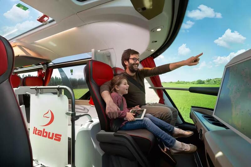 I posti panoramici su un bus Neoplan Itabus